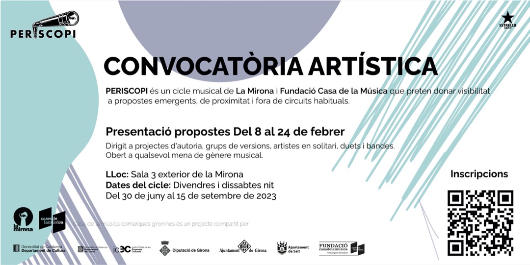 El Periscopi, el cicle musical d'estiu de La Mirona i la Fundació casa de la música obre convocatòria artística