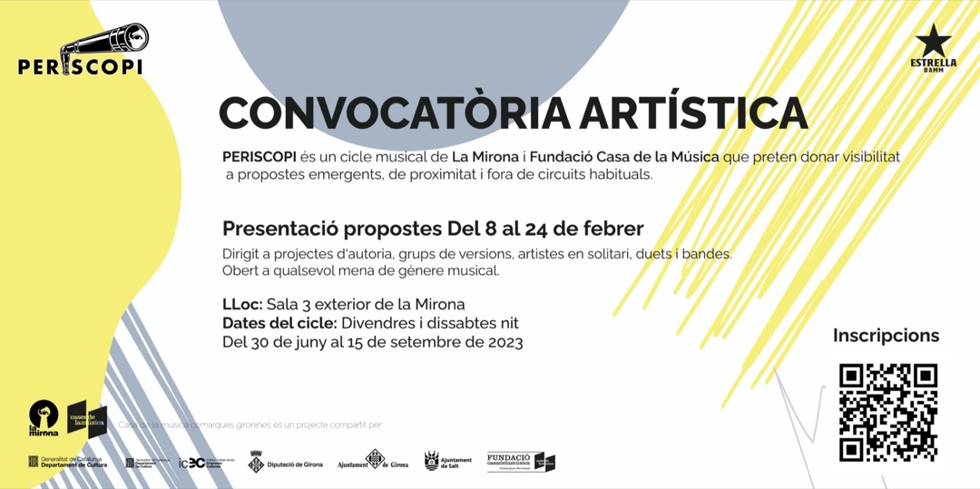 El Periscopi, el cicle musical d'estiu de La Mirona i la Fundació casa de la música obre convocatòria artística