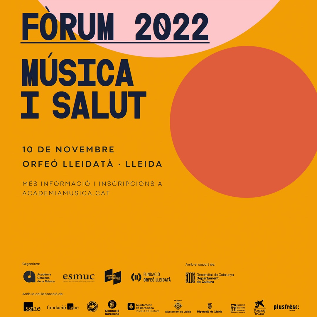 Segona edició de la Jornada sobre Música i Transformació Social: Música i salut, coorganitzada per l’Acadèmia Catalana de la Música i la Casa de la Música de Lleida.